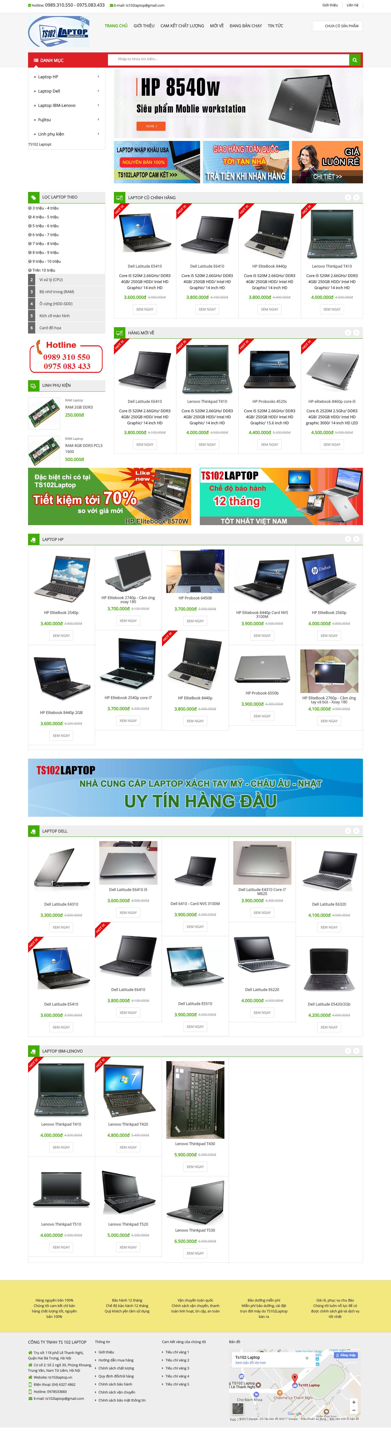 Thiết kế website Laptop cũ nhập khẩu đẹp, chuyên nghiệp chuẩn SEO